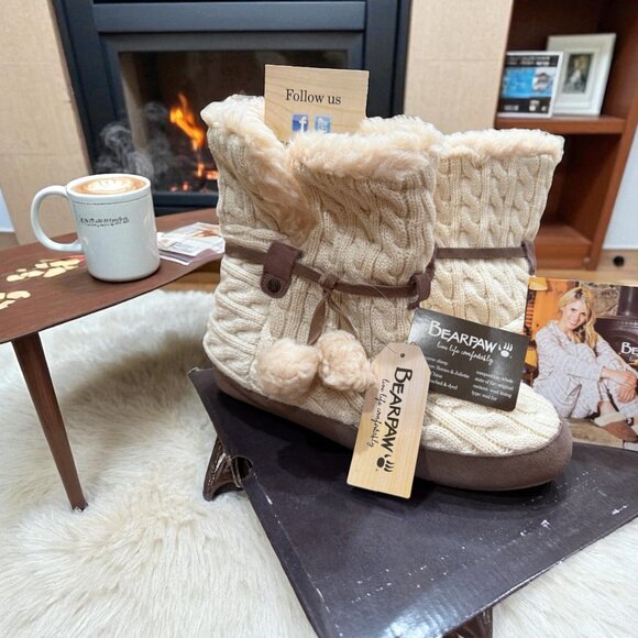 BearPaw 🐻  TRISTA Bootie Slippers - LINEN - Picture 2 of 11